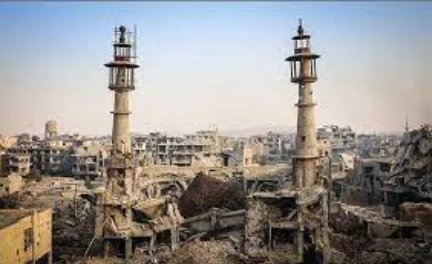 مقام السيدة سكينة بعد الاعتداء عليه وتفجيره من قبل الارهابيين